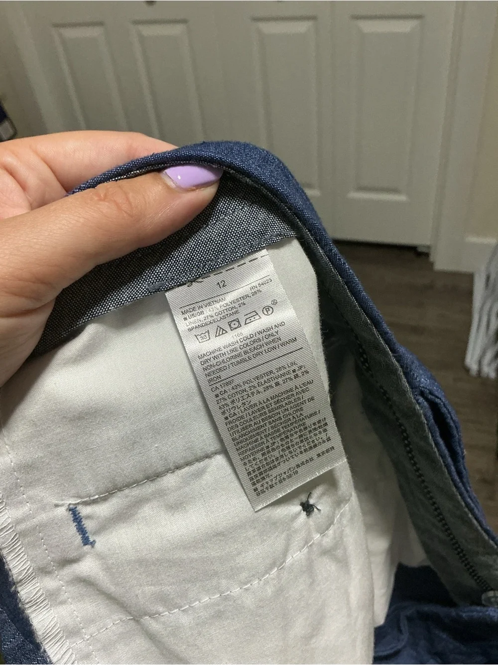 Banana Republic Women’s Avery Pant Blue Linen Blend Belt Business Office